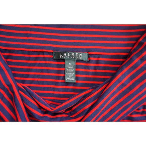Lauren Ralph Lauren Women Navy/Red Striped Blouse Top – Size M - Picture 2 of 6